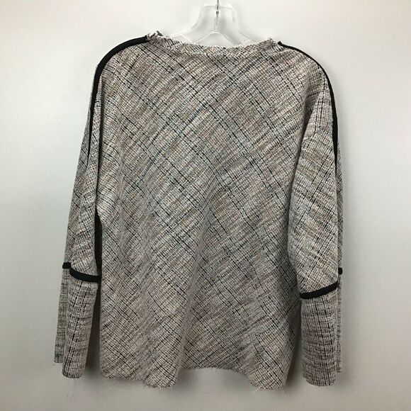 Zara Trafaluc Womens Raw Edge Woven Shirt with Bell Sleeve Oversized Small - Picture 6 of 8